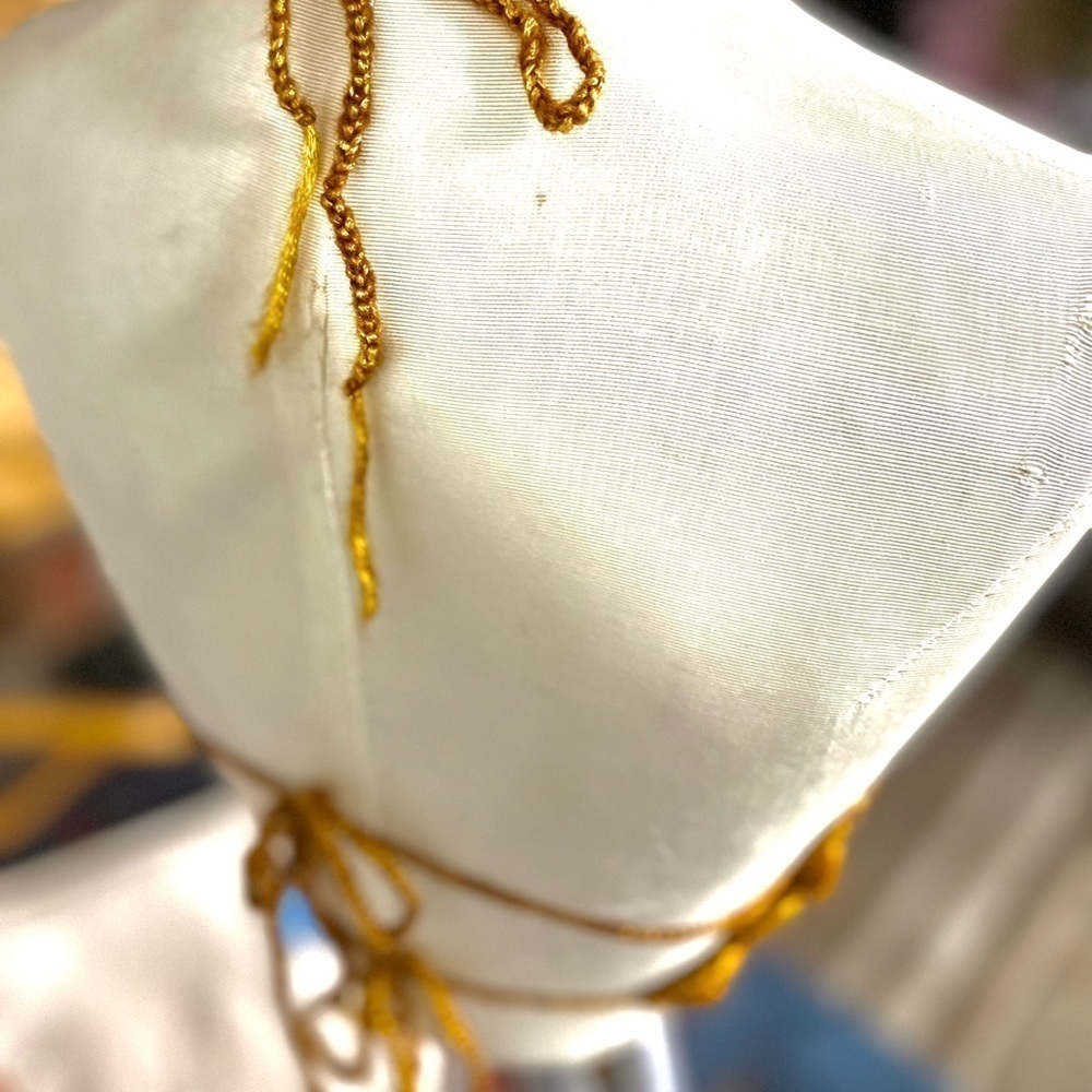 𝅺GOLD CROCHETED FESTIVAL OR SWIM TOP - Picture 6 of 7